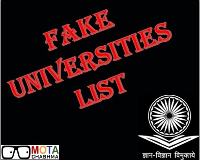 List of Fake Universities ih India- A list by UGC