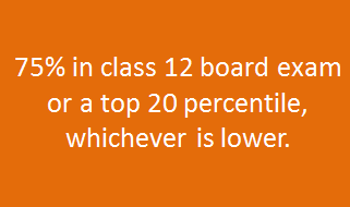 JEE Advanced 2015 - 75% in class 12 or be in top 20 percentile