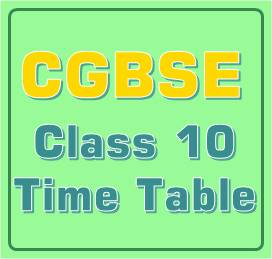 cgbse 10th time table