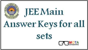 jee main answer key for set a b c d available here