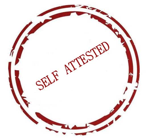 Self attested is sufficient, no need to get your documents attested by a Gazetted officer