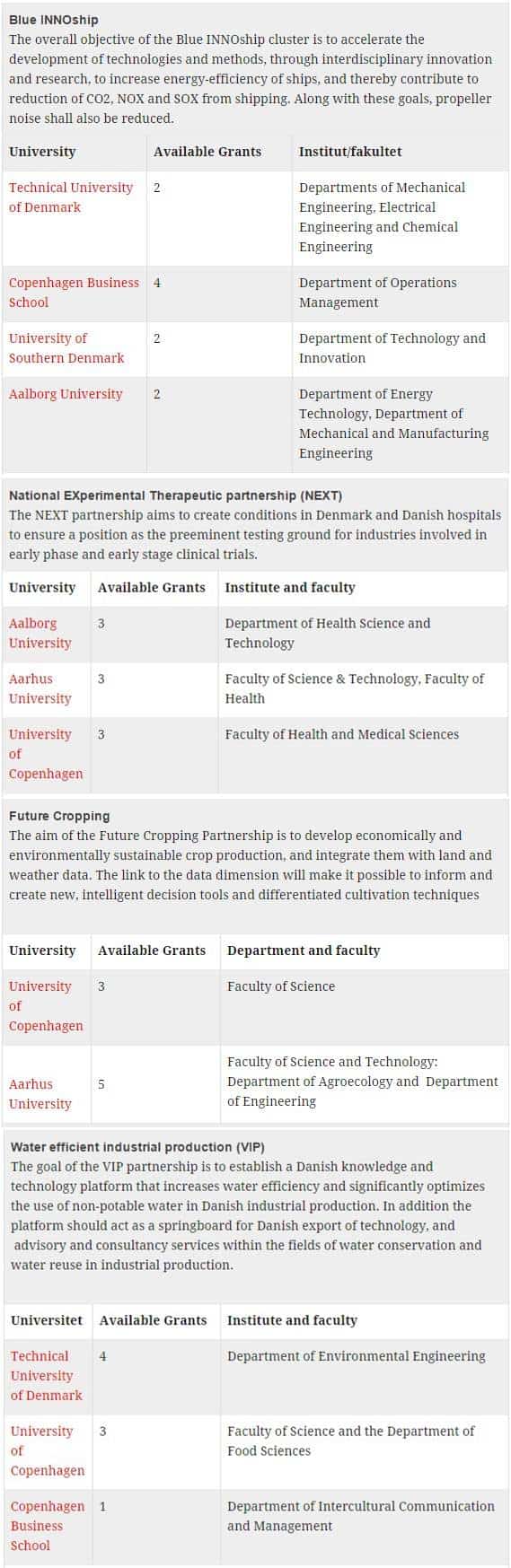 Danish Innovation Scholarship groups