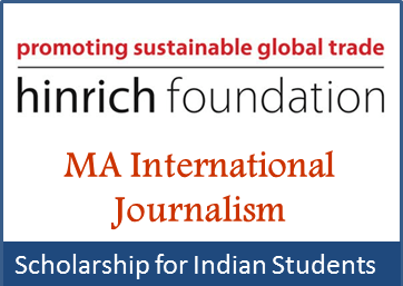 hinrich foundation scholarship for Indians for 1 year MA Journalism