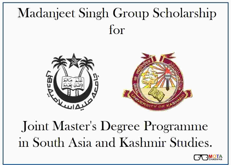 Madanjeet Singh Group Scholarships for the Joint Master's Degree Programme