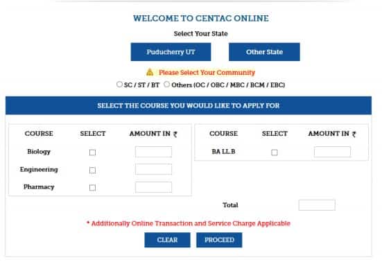 CENTAC Application Form
