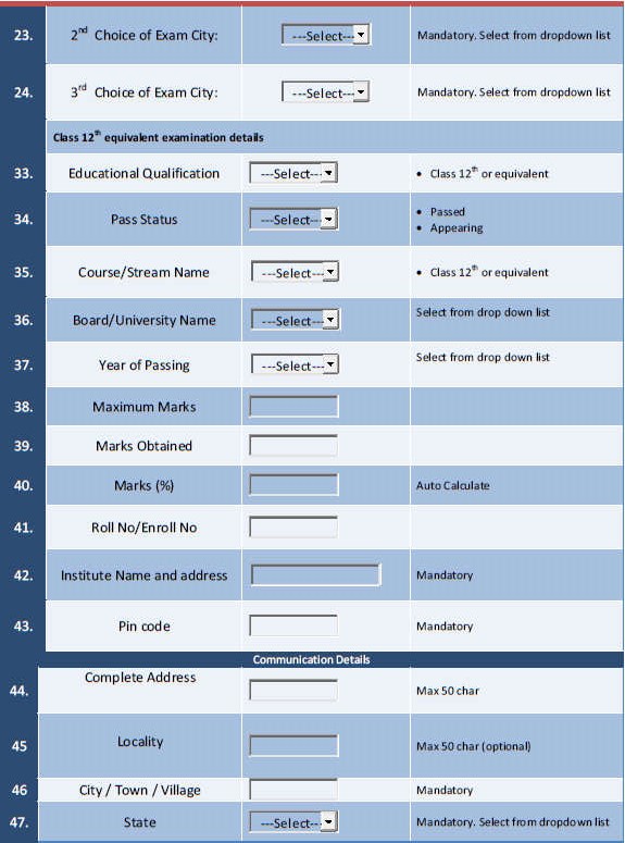 WBJEE Application Format-3